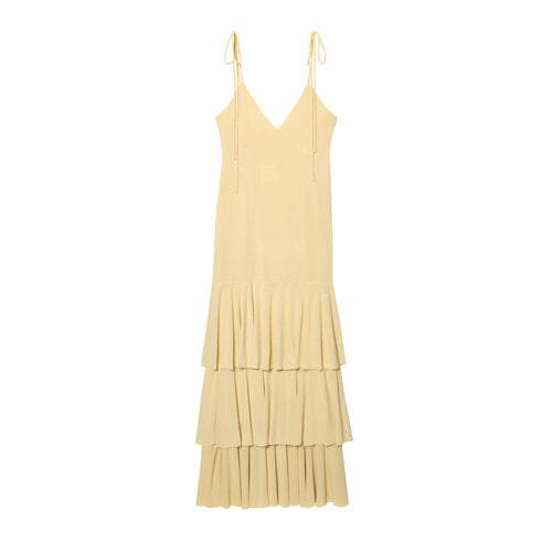 Stacked decorative backless camisole dress for women